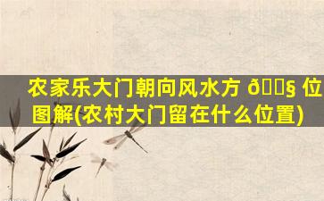 农家乐大门朝向风水方 🐧 位图解(农村大门留在什么位置)